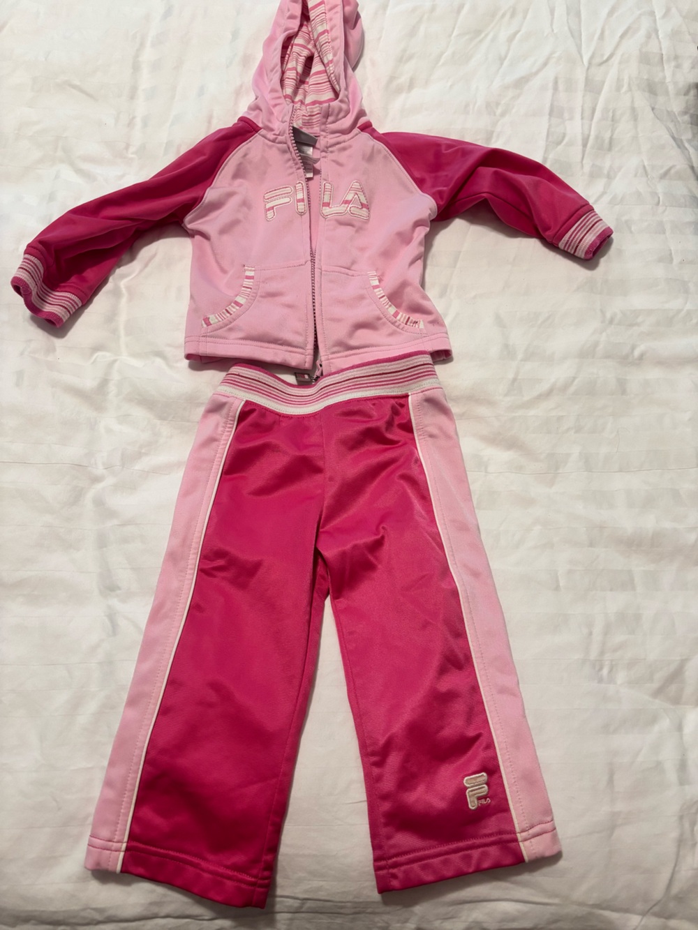 Pink Two-Tone Hooded Track Set